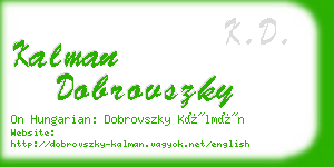 kalman dobrovszky business card